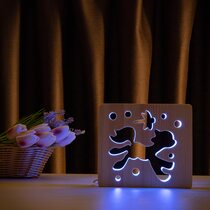 Светильник ночник ArtEco Light из дерева LED "Пони и стрекоза" с пультом и регулировкой цвета, RGB