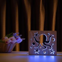 Светильник ночник ArtEco Light из дерева LED "Морской осьминог" с пультом и регулировкой цвета, RGB