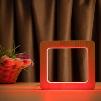 Светильник ночник ArtEco Light из дерева LED "Квадрат" с пультом и регулировкой цвета, RGB