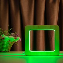 Светильник ночник ArtEco Light из дерева LED "Квадрат" с пультом и регулировкой цвета, RGB