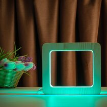 Светильник ночник ArtEco Light из дерева LED "Квадрат" с пультом и регулировкой цвета, RGB