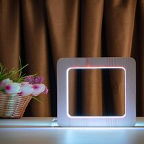 Светильник ночник ArtEco Light из дерева LED "Квадрат" с пультом и регулировкой цвета, RGB
