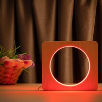 Светильник ночник ArtEco Light из дерева LED "Круг" с пультом и регулировкой цвета, RGB