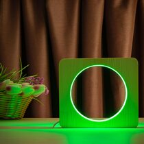 Светильник ночник ArtEco Light из дерева LED "Круг" с пультом и регулировкой цвета, RGB