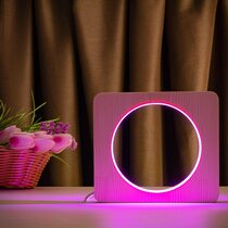 Светильник ночник ArtEco Light из дерева LED "Круг" с пультом и регулировкой цвета, RGB