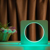 Светильник ночник ArtEco Light из дерева LED "Круг" с пультом и регулировкой цвета, RGB