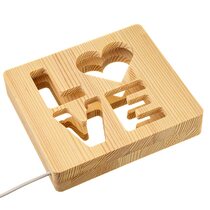 Светильник ночник ArtEco Light из дерева LED "LOVE" с пультом и регулировкой цвета, RGB