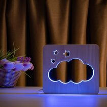 Светильник ночник ArtEco Light из дерева LED "Тучка" с пультом и регулировкой цвета, RGB