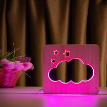 Светильник ночник ArtEco Light из дерева LED "Тучка" с пультом и регулировкой цвета, RGB