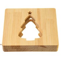 Светильник ночник ArtEco Light из дерева LED "Ёлочка под снегом" с пультом и регулировкой цвета, двойной RGB